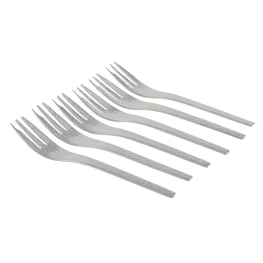 Zilveren Gehamerde Dessertvorken –  Set van 6 |woon-meubel.nl