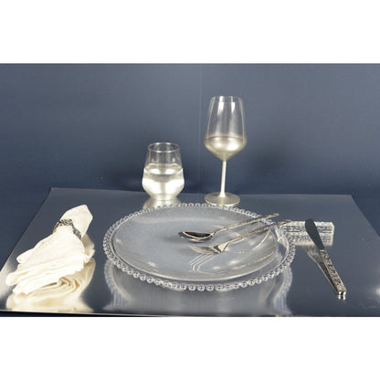 24-Piece Cutlery Set with Hammered Finish – Silver