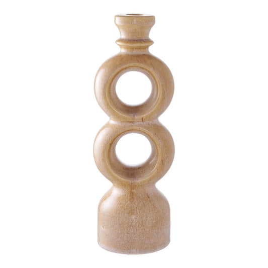 Candlestick - Brown, ceramic, 10.7x9.5x30.5 cm