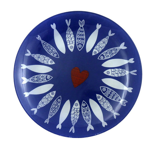 Dessertborden Set – 6 Donkerblauwe Glazen Borden Ø20 cm |woon-meubel.nl