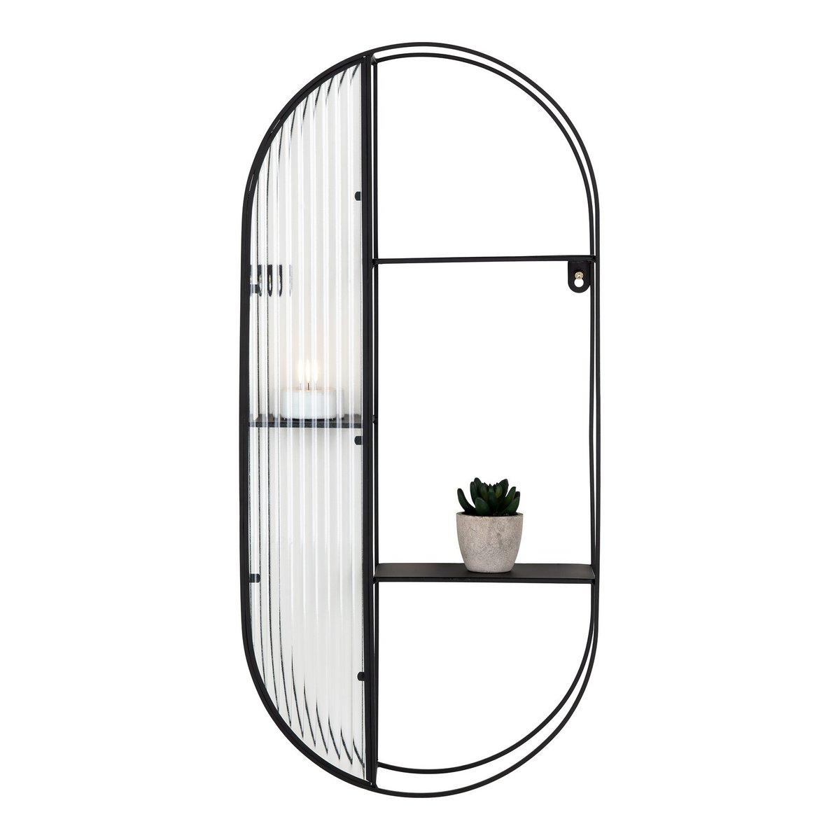 Wandplank van Glas & Zwart Staal | 3 Planken | woon-meubel.nl