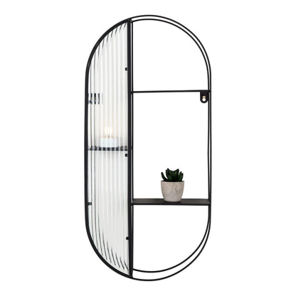 Wandplank van Glas & Zwart Staal | 3 Planken | woon-meubel.nl