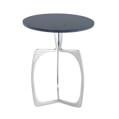 Luxe Ronde Bijzettafel van Marmer & Aluminium – Zilver/Zwart of Goud/Wit – Ø45 x H56 cm