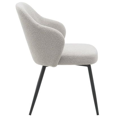 Eetkamerstoel Kendra – Bouclé – Naturel |woon-meubel.nl