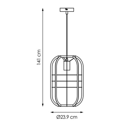 Hanglamp Nero - Zwart - 24x24x141cm