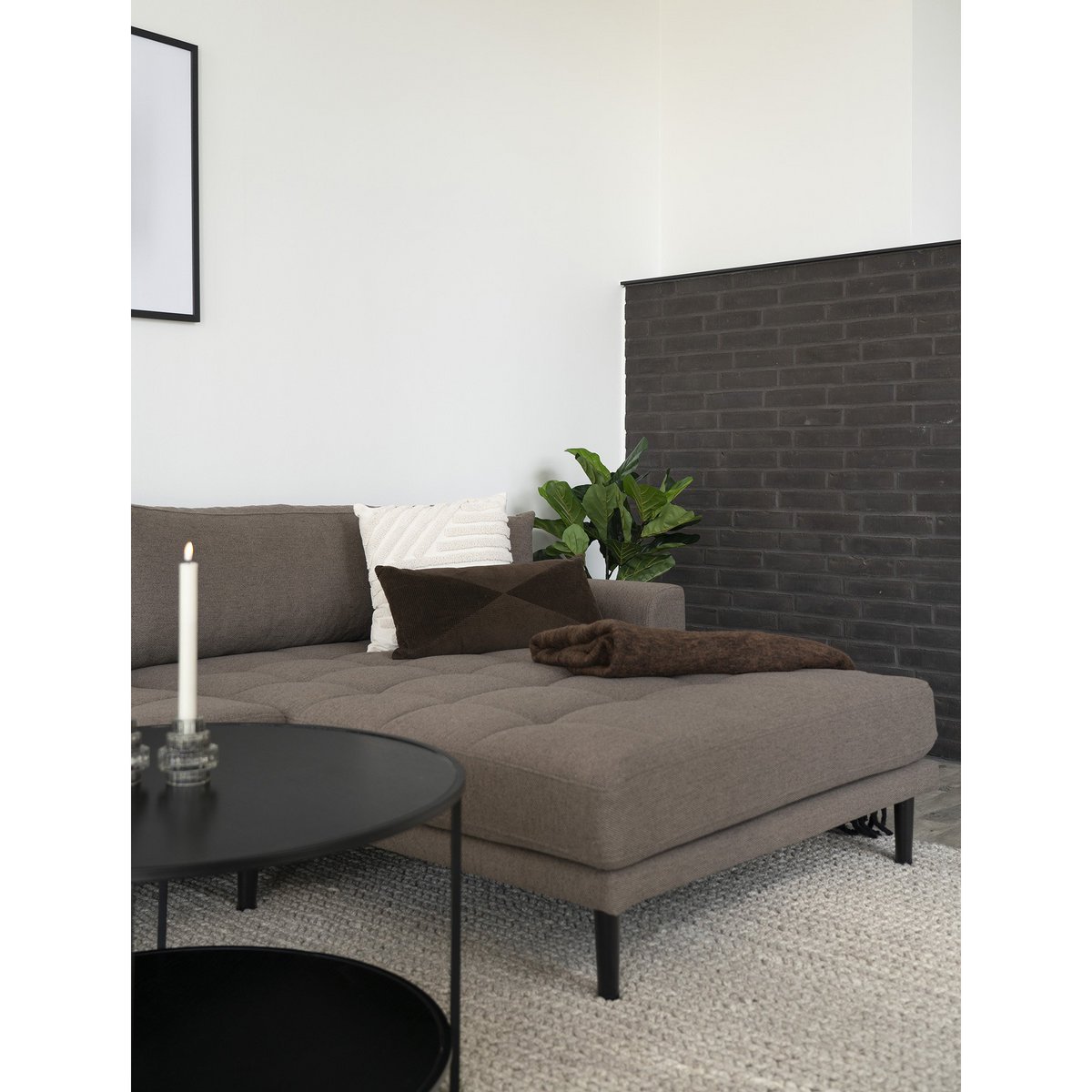 Griffith Cushion - Cushion, 100% Cotton, brown, 30x60 cm