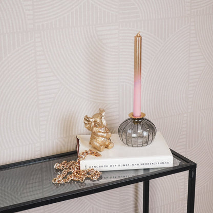 Glass Candlestick/Bottle Vase Gold – 11x11x8.5 cm