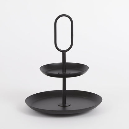 Rama Etagere 2 Layers - H36 x Ø28 cm - Metal - Black