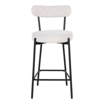 Badalona Counter Chair - Bar stool, white bouclé