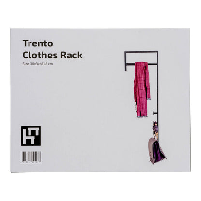Trento Kledingrek Zwart – Wandgarderobe van Metaal | woon-meubel.nl