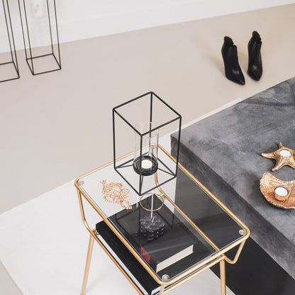 Windlicht Metaal Glas – 25 cm Hoog – Modern Design