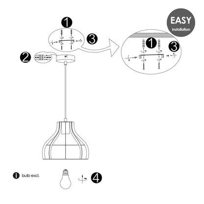 Lampe à suspension Blank - Noir - 25x25x127cm