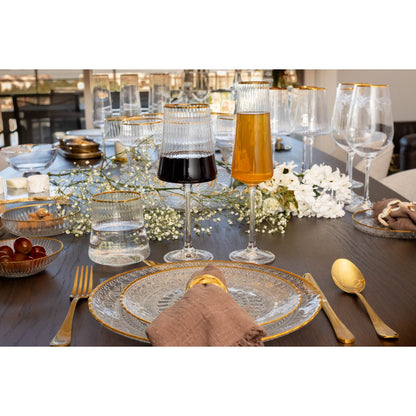 Waterglazen met Gouden Rand – Set van 6 – 350 ml – Luxe