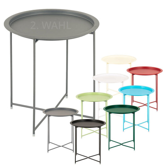 Bijzettafel met opbergruimte – Ø 47 cm | In verschillende kleuren | Voor binnen en buiten