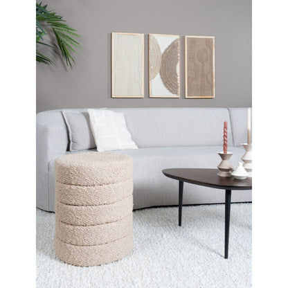 Poef Rosa Beige 53 x ø43 cm |woon-meubel.nl