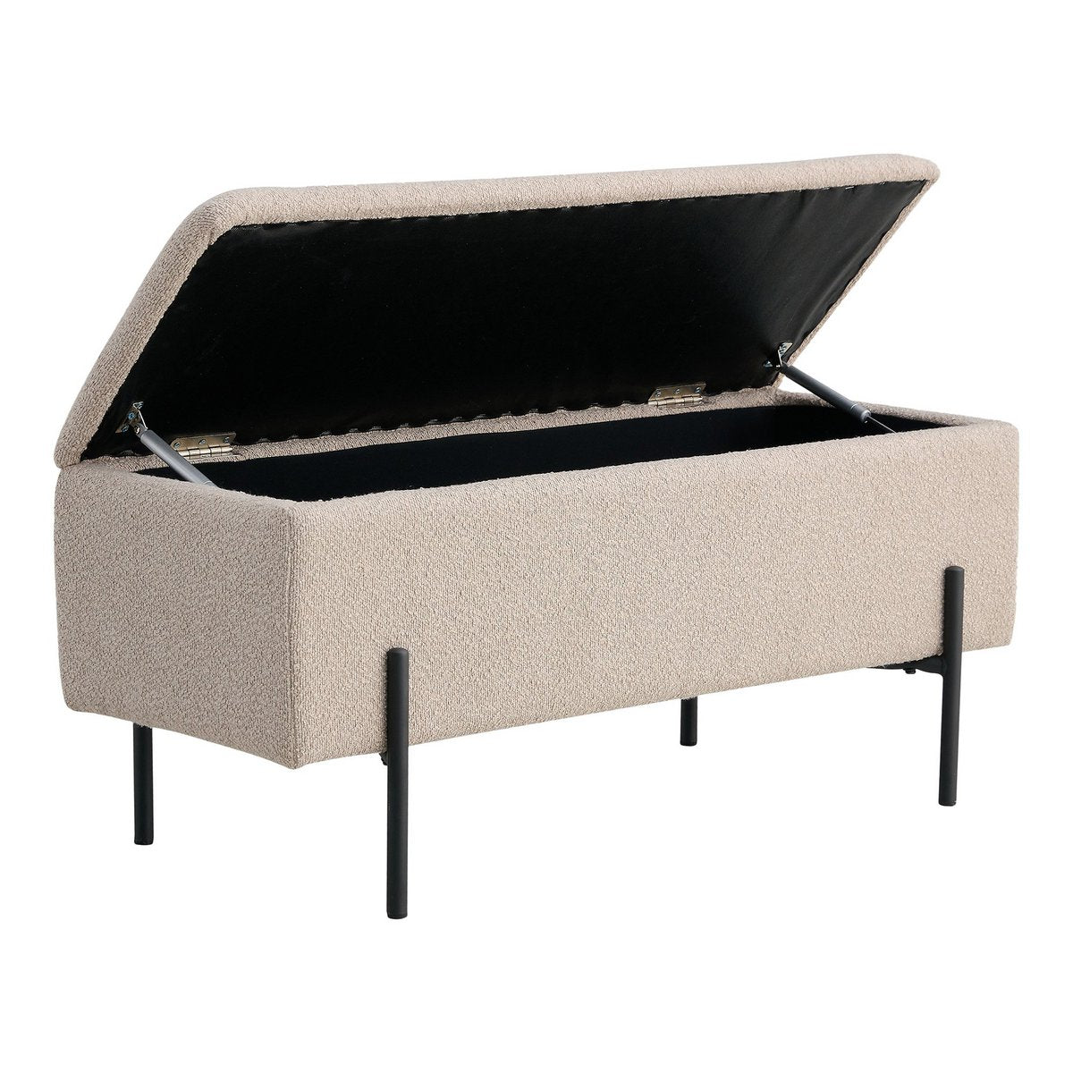 Watford Bench - Bank in bouclé met opbergruimte, beige