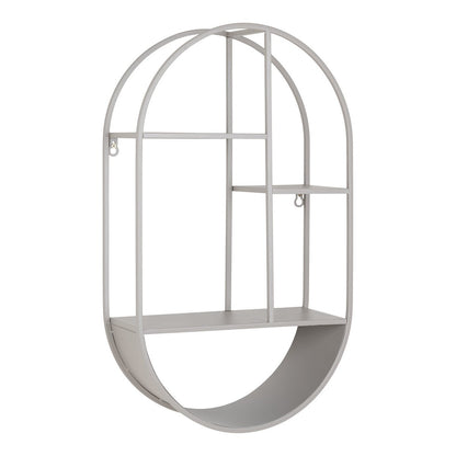 Feira Wall Shelf - Wall shelf, oval, steel, gray
