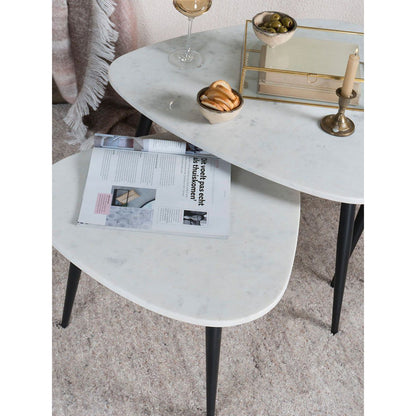 Salontafel Milou - Marmer Organische- 70 cm |woon-meubel.nl