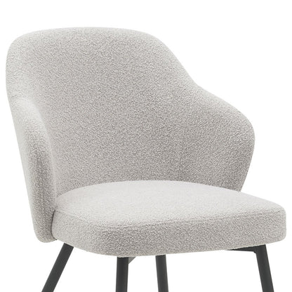 Eetkamerstoel Kendra – Bouclé – Naturel |woon-meubel.nl