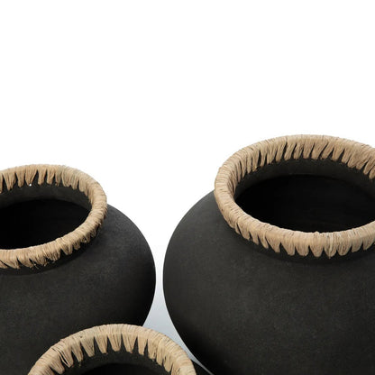De Styly Vaas terracotta - Zwart Naturel - L |woon-meubel.nl