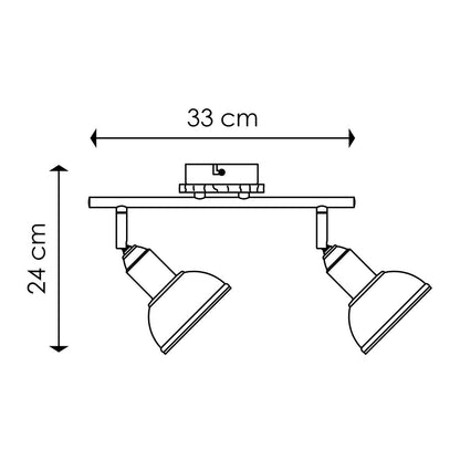 Opbouwspot Denver 2 - incl. dimbare LED lamp - hout|woon-meubel.nl