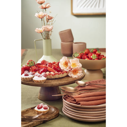 Tallo Cake Stand - H10 x Ø30 cm - 100% FSC Mango Wood - Dark Brown