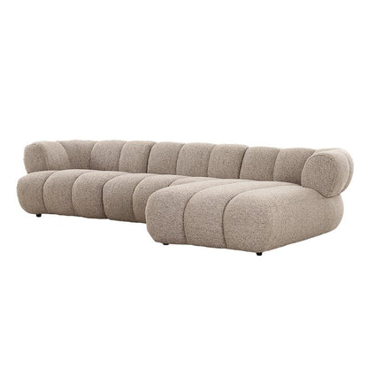 Bank New York 4-zits  (Rechts) Sand Boucle Designbank |woon-meubel.nl