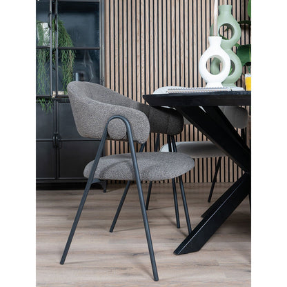 Eetkamerstoel Lio Brown, Bouclé, Luxe Design |woon-meubel.nl
