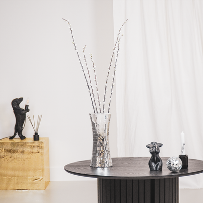 Housevitamin Disco Vase – Glass – 30 cm – Glossy &amp; Waterproof