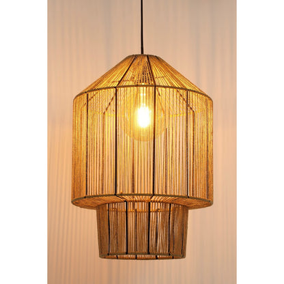 Lampe à suspension Elsa - H49 x Ø35 cm - Jute - Marron clair