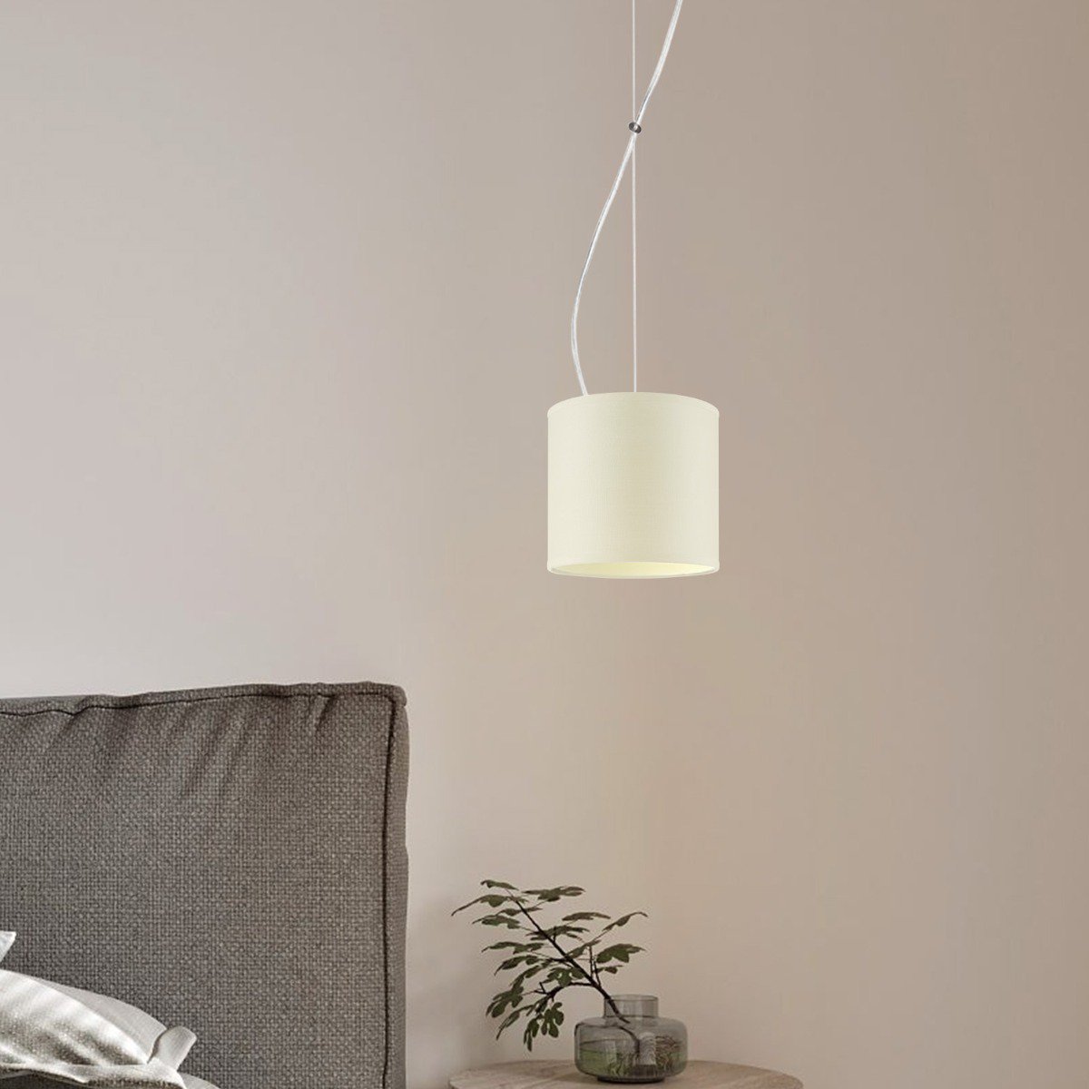 Hanglamp Deluxe met lampenkap, E27, warm wit, 16cm