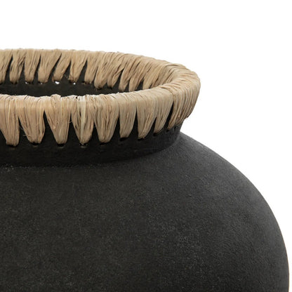 De Styly Vaas terracotta - Zwart Naturel - L |woon-meubel.nl
