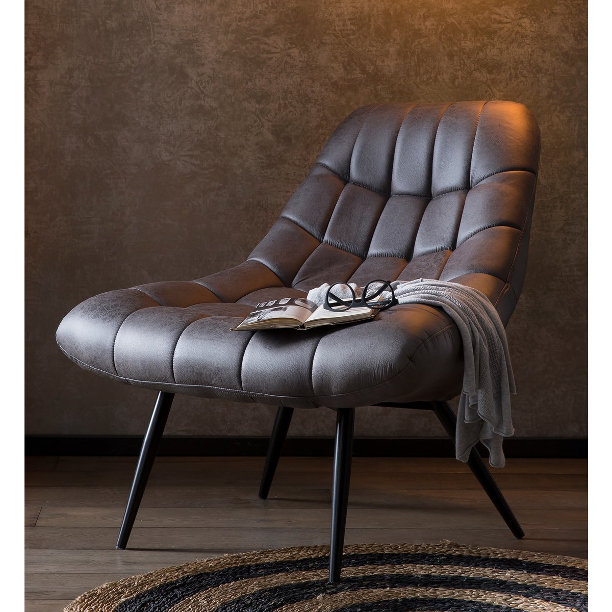Fauteuil XXL kunstleer donkerbruin |woon-meubel.nl