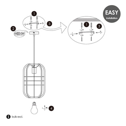 Hanglamp Nero - Zwart - 24x24x141cm