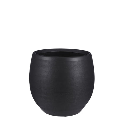 Cache-pot Douro - H23 x Ø26 cm - Terre cuite - Mat - Noir