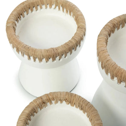 De Mooie Kaarsenhouder terracotta - Wit Naturel - M |woon-meubel.nl