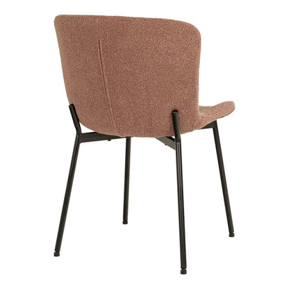 Chaise de salle à manger Maceda - Chaise de salle à manger en bouclé, rouille avec pieds noirs - Lot de 2