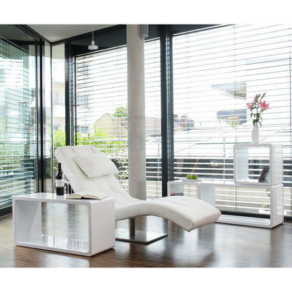 Relax ligbed wit kunstleer look |woon-meubel.nl