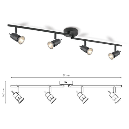 LED Opbouwspot Cilindro 4 - dimbaar - Zwart |woon-meubel.nl