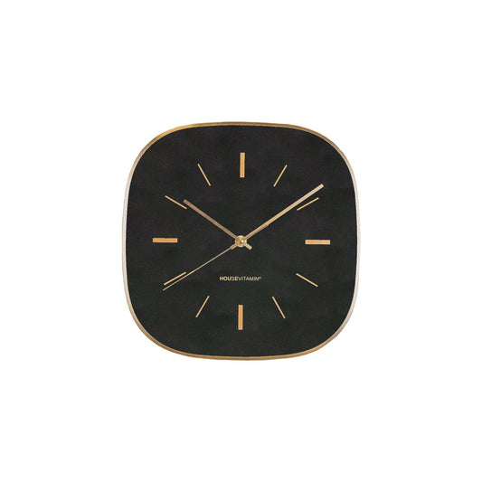 Wandklok Zwart Goud – 30 cm – Modern Design – Glas & Kunststof