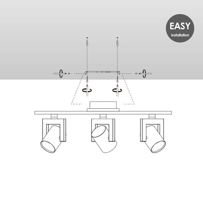 Surface-mounted spotlight Concrete 3 - incl. dimmable LED lamp - concrete