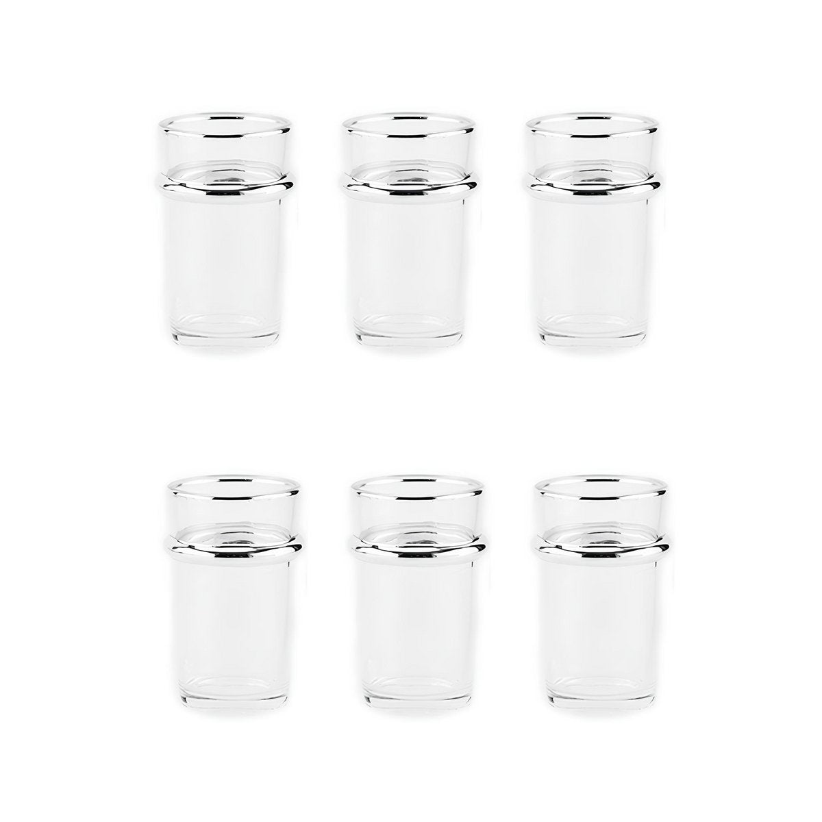 Set 6 Theeglazen met Zilveren Rand 175 ml – Aulica | woon-meubel.nl