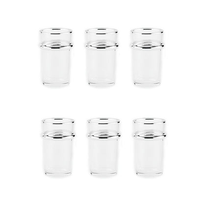 Set 6 Theeglazen met Zilveren Rand 175 ml – Aulica | woon-meubel.nl