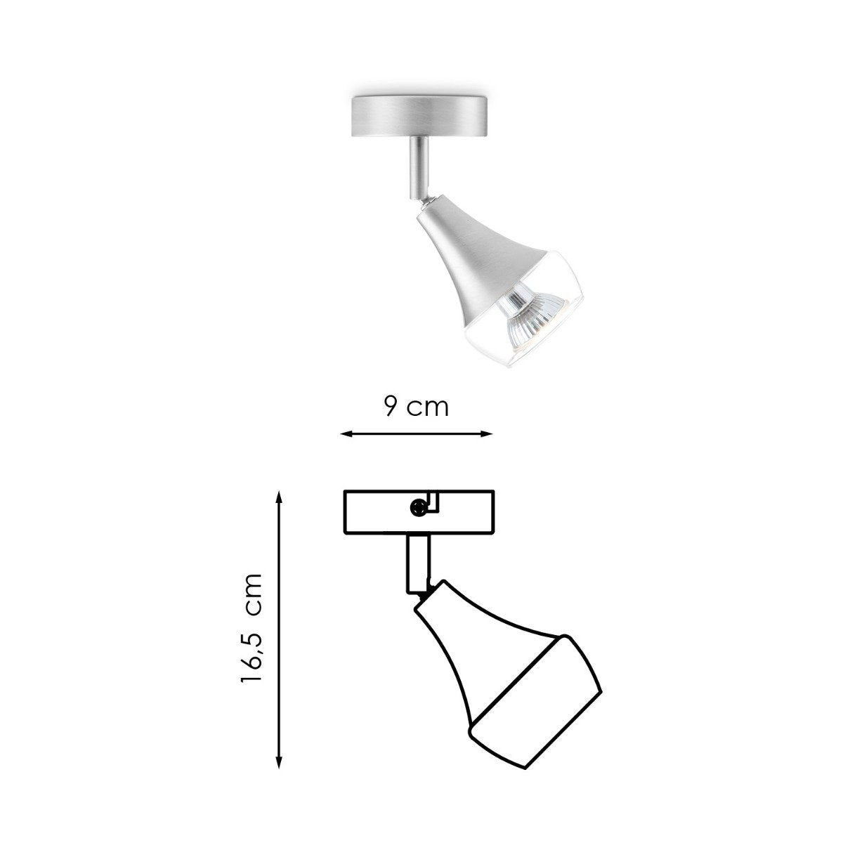 LED Wandspot Vaya - incl. dimbare LED lamp - staal