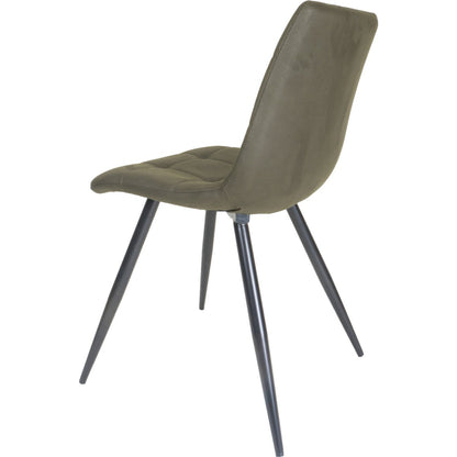 Eetkamerstoel Galgary Army Green industriële look |woon-meubel.nl