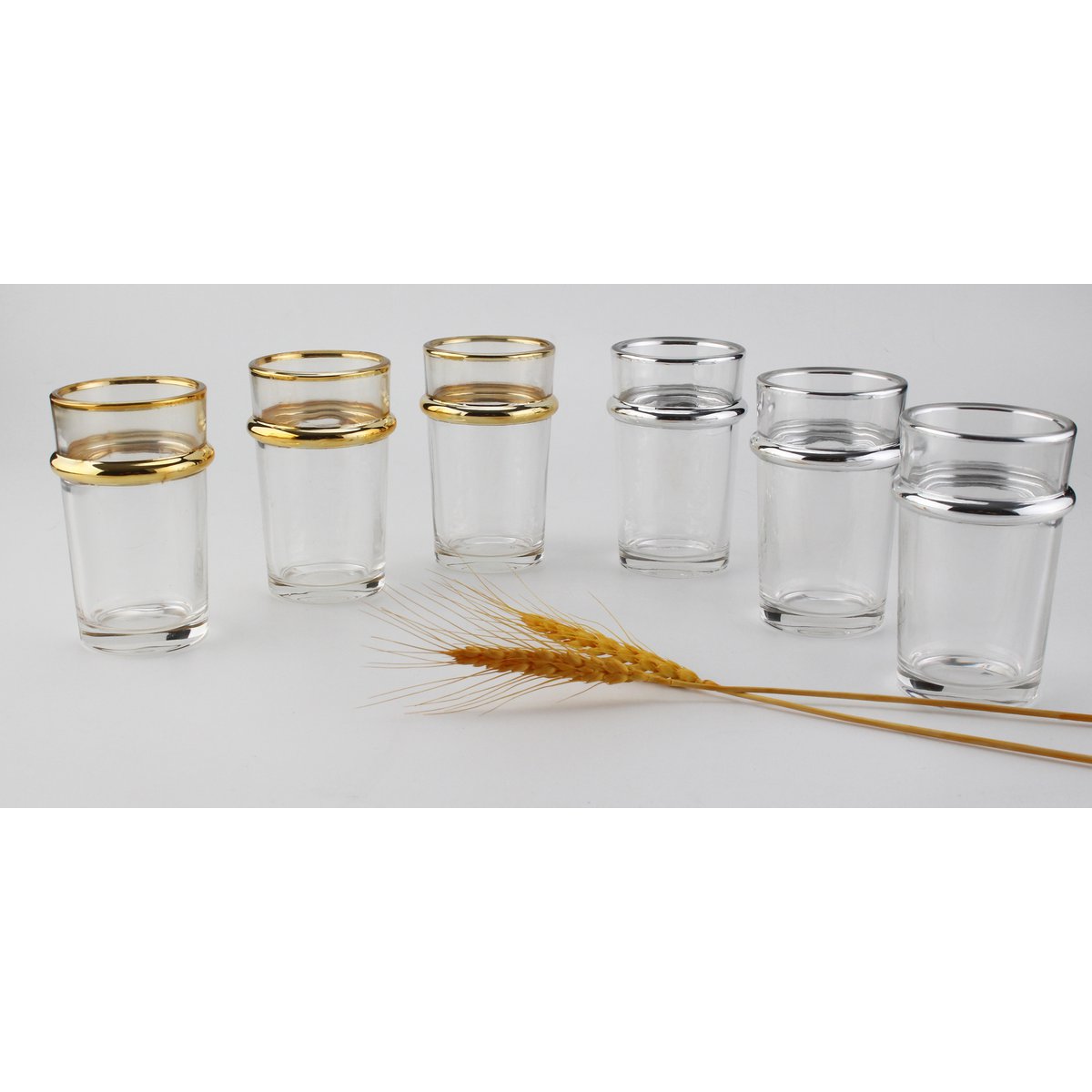 Set 6 Theeglazen met Zilveren Rand 175 ml – Aulica | woon-meubel.nl