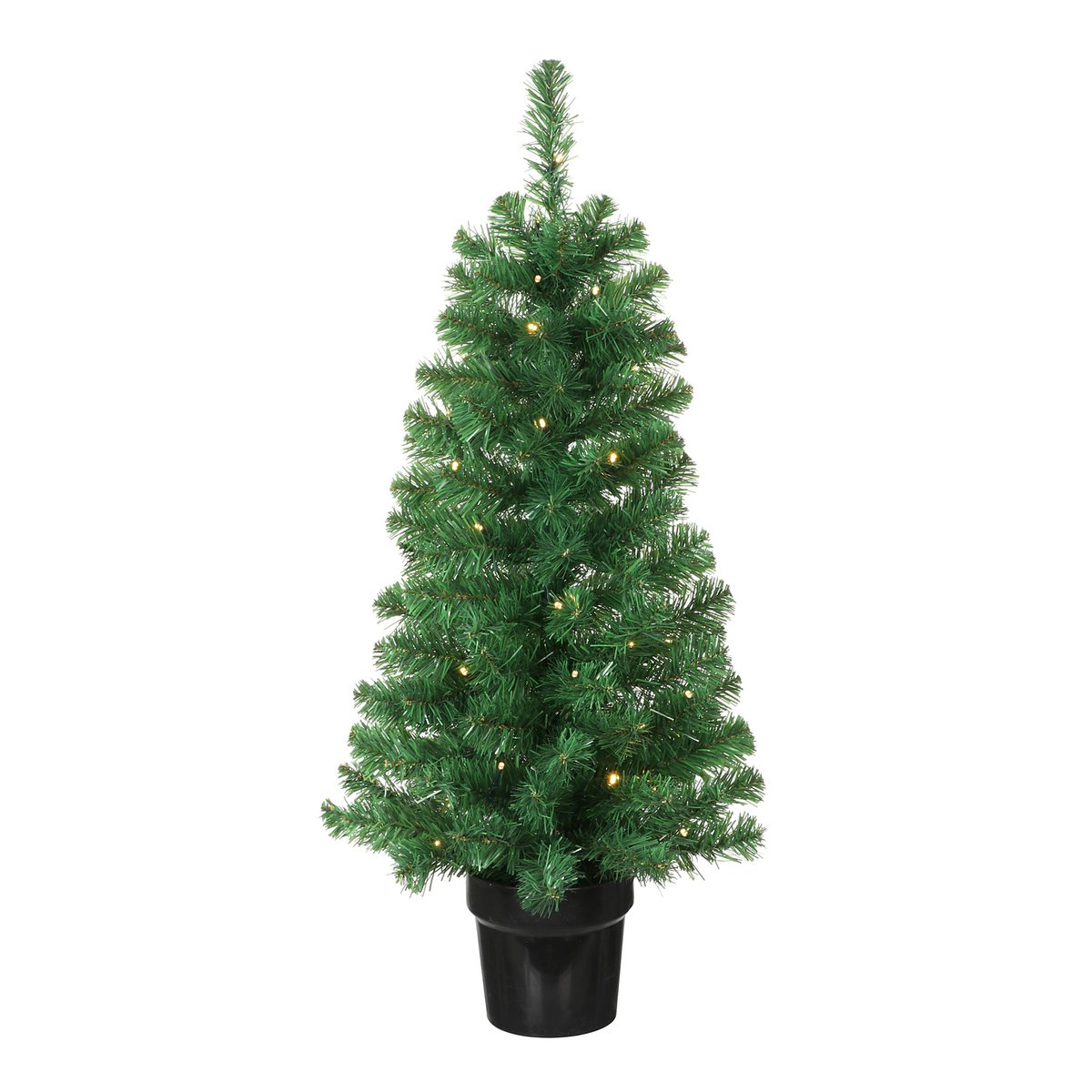 Norton Set van 2 Kunstkerstbomen en 1 Kerstkrans met LED Verlichting - Groen Frosted