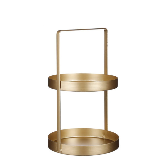 Etagère 2-Laags - Goud - Metaal H41 x Ø25 cm |woon-meubel.nl