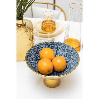 Elegante keramische schaal op voet voor fruit of decoratie