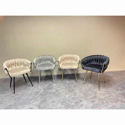 Eva Chair Velvet grijs weefpatroon|woon-meubel.nl